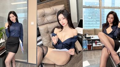 秀人网御姐 王馨瑶 办公室大尺度诱惑 包臀裙开档黑丝 性感秘书写真撩人心弦 让人欲罢不能！